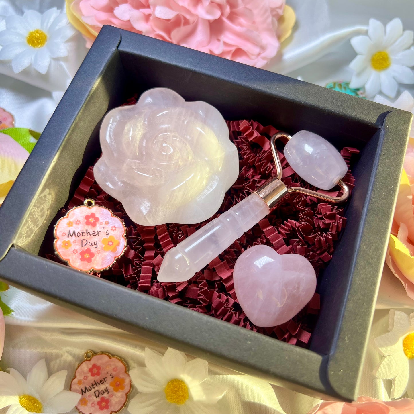 Mothers Day Rose Quartz Crystal Gift Box