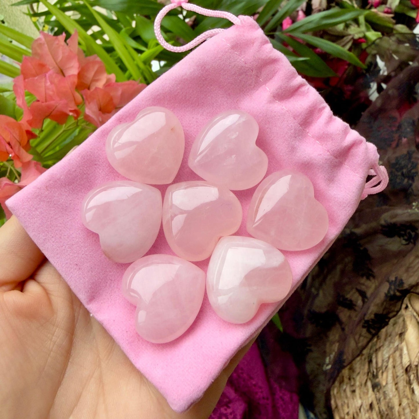 I Love You Rose Quartz Crystal Heart