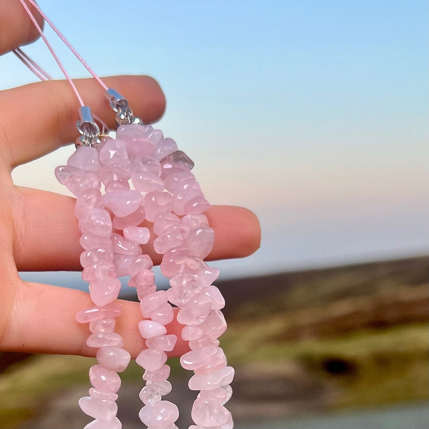Rose Quartz Crystal Phone Charm