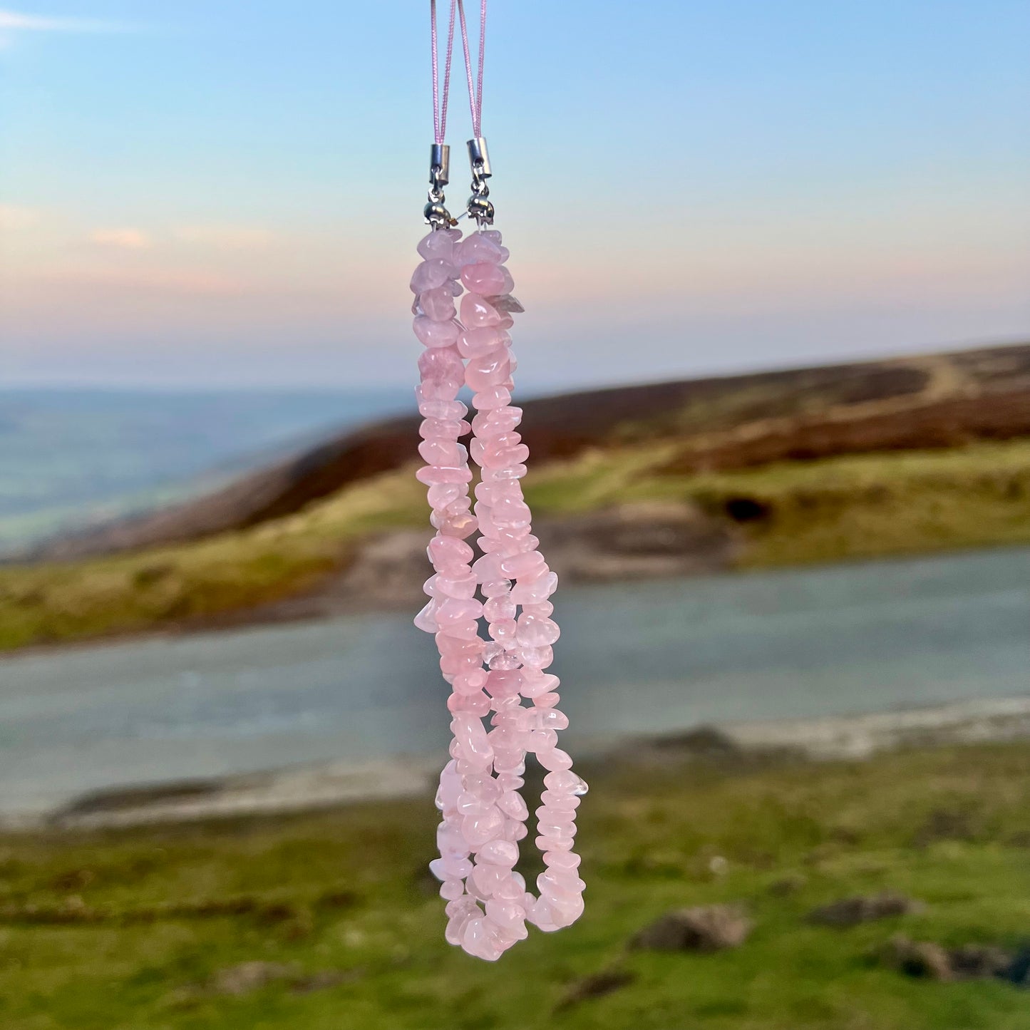 Rose Quartz Crystal Phone Charm