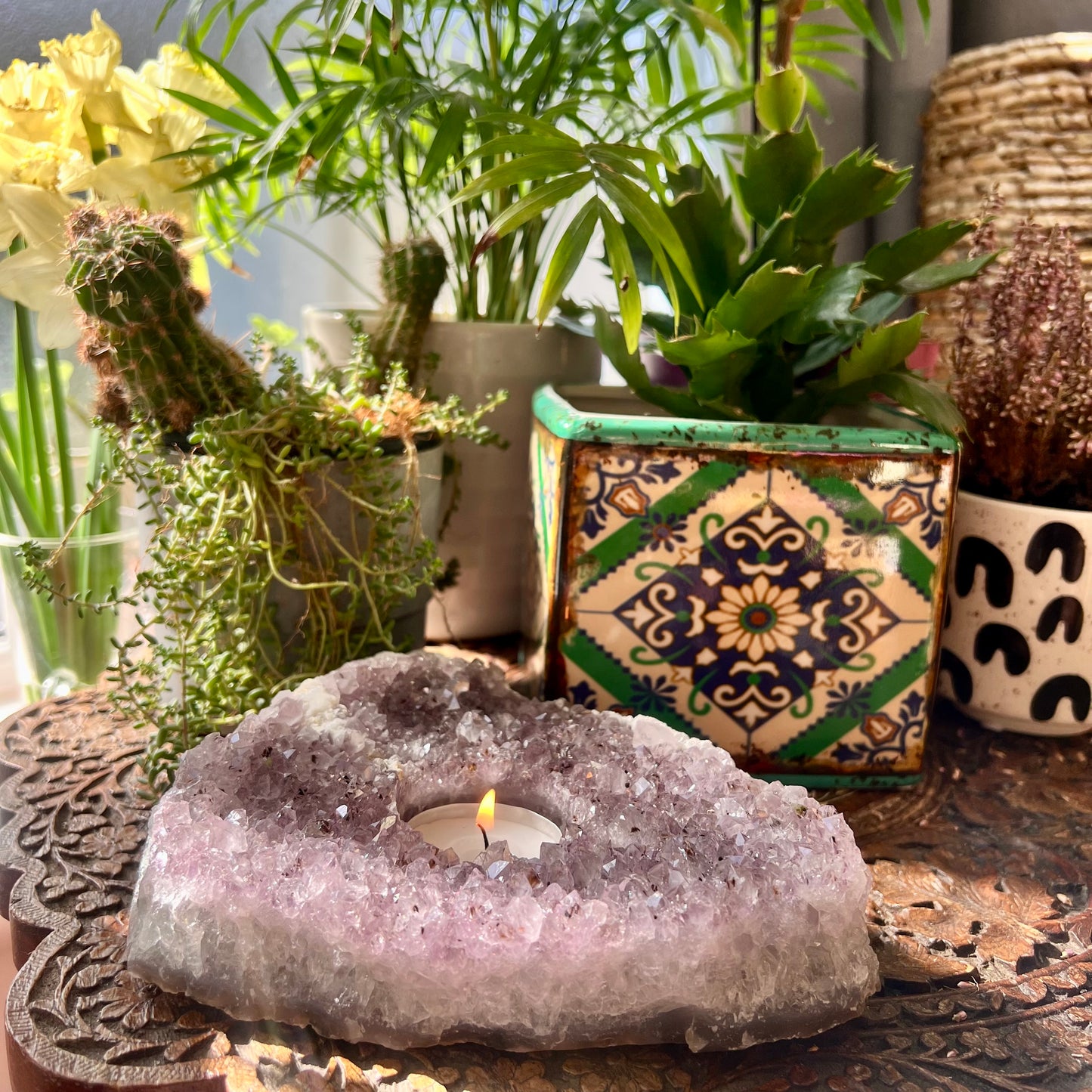 Amethyst Cluster Candle Holder