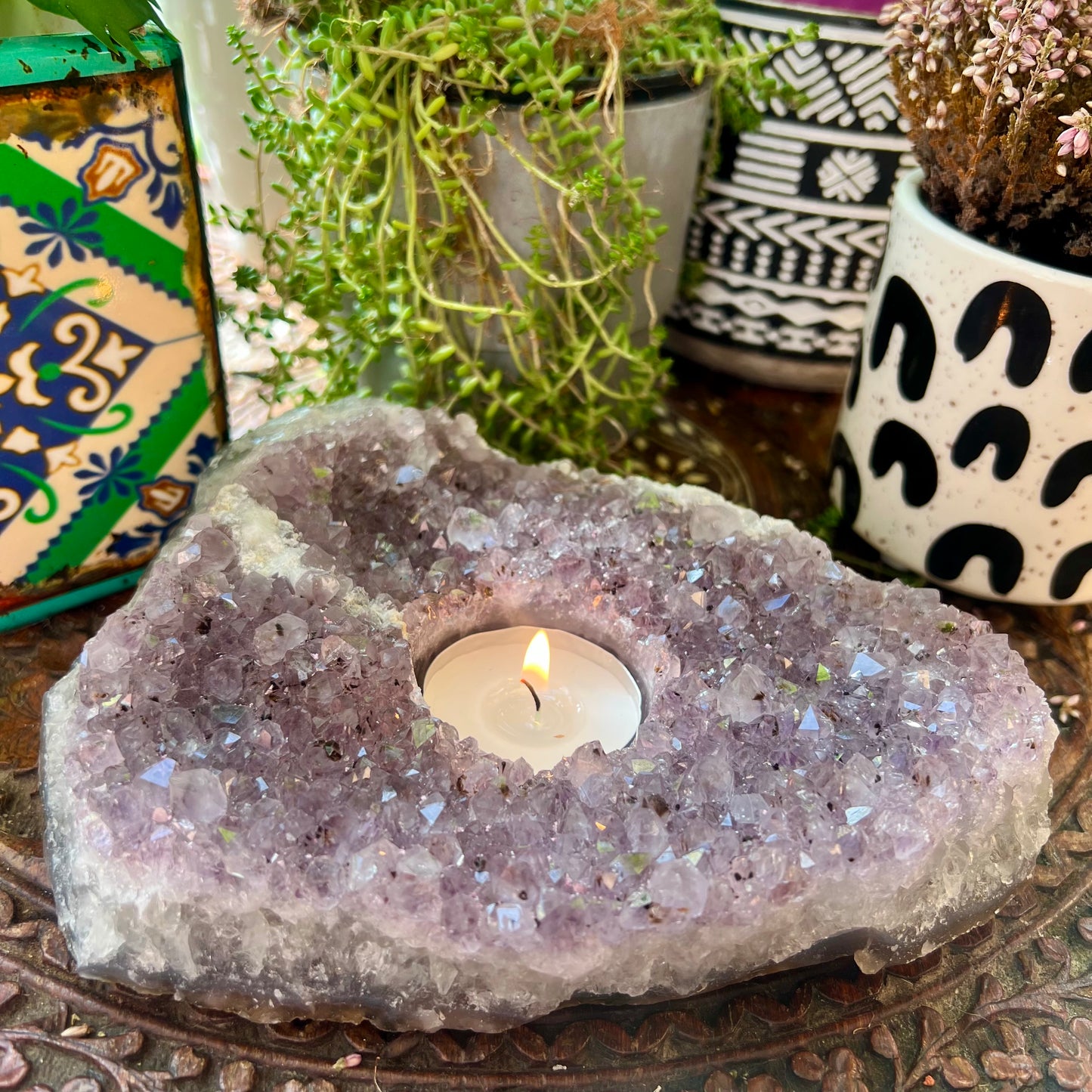 Amethyst Cluster Candle Holder