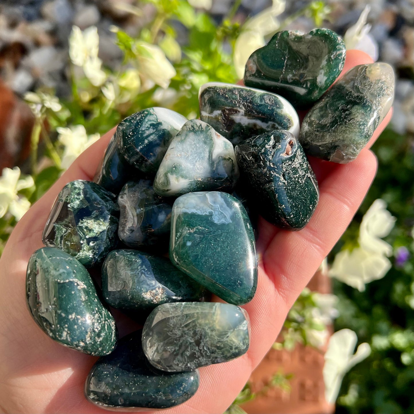 Green Moss Crystal Tumblestone