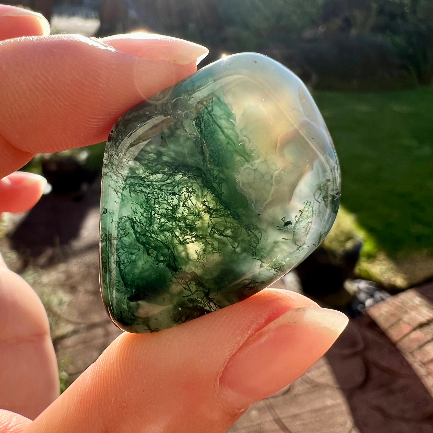 Green Moss Crystal Tumblestone