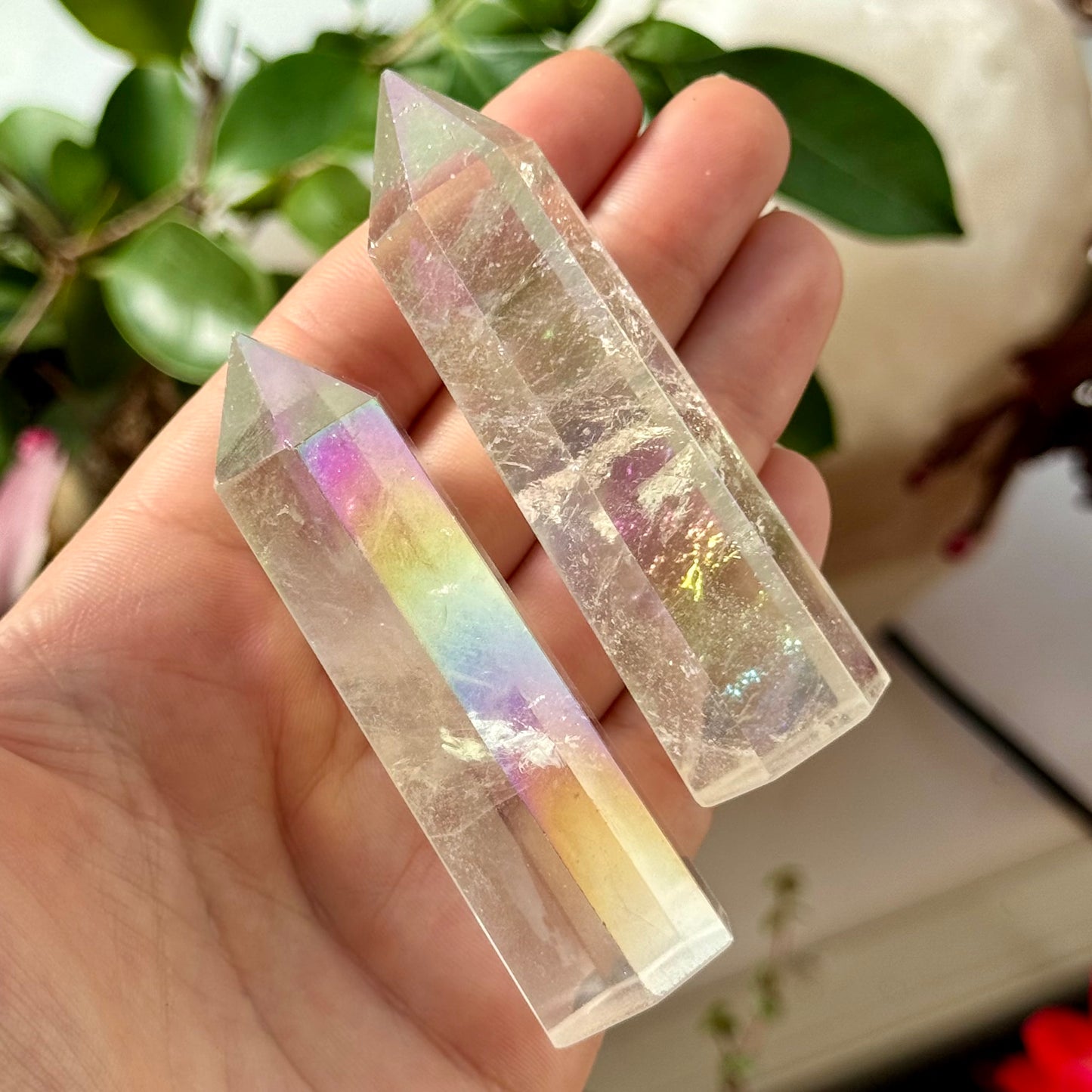 Clear Quartz Aura Crystal Point