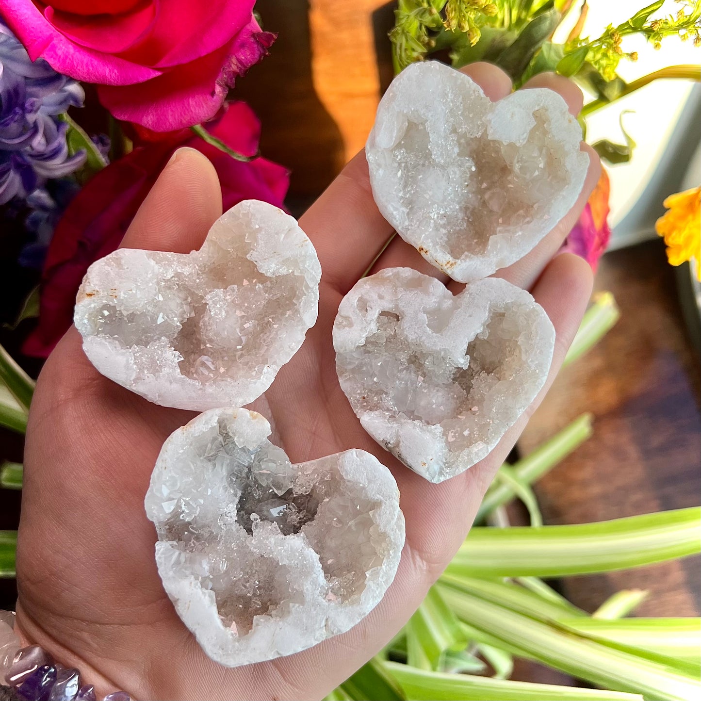 Agate Geode Love Heart Slices
