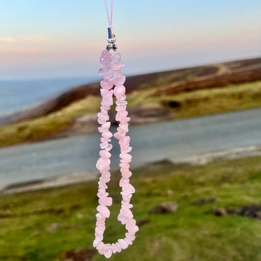 Rose Quartz Crystal Phone Charm