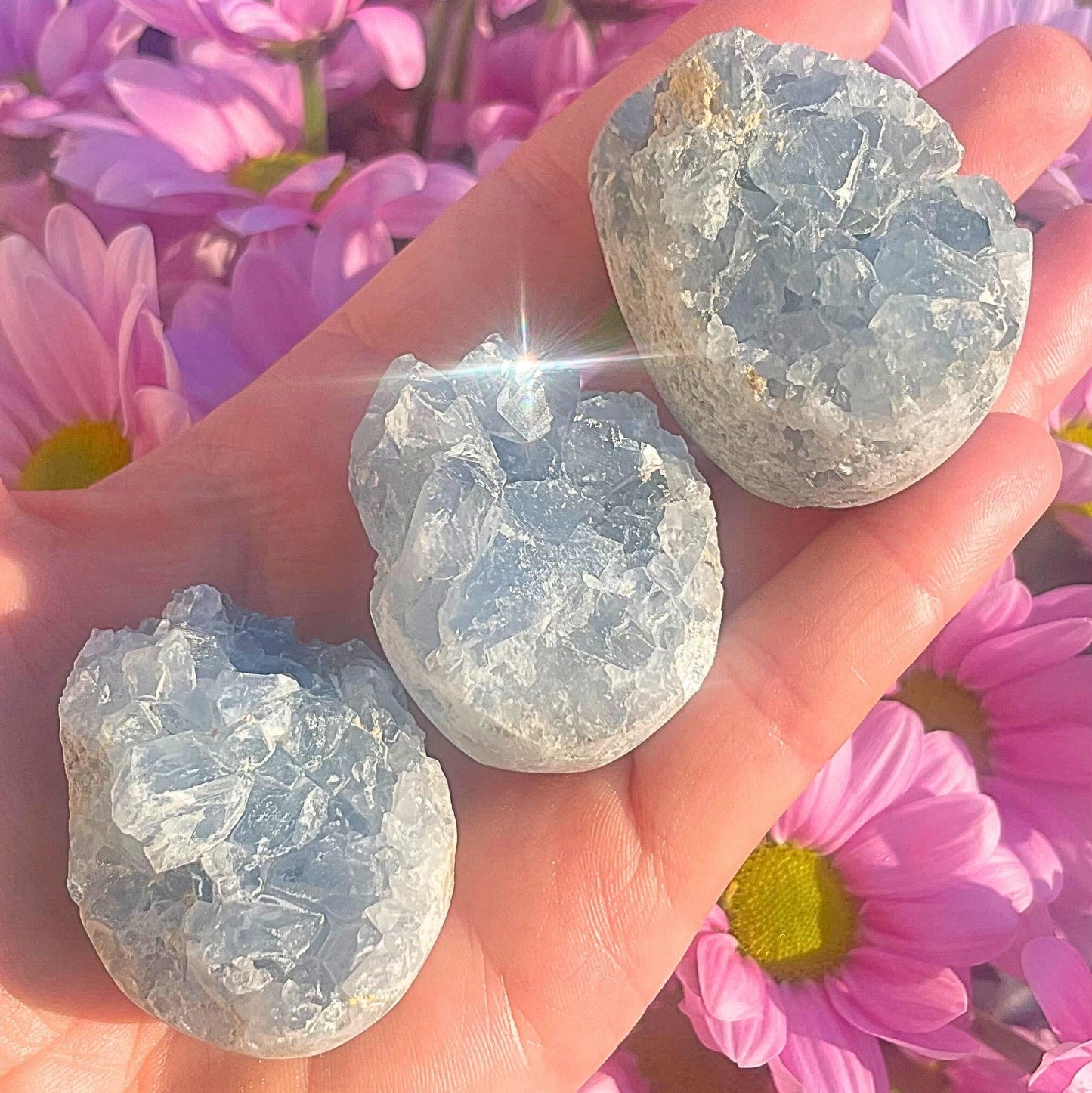 Blue Celestite Crystal Eggs