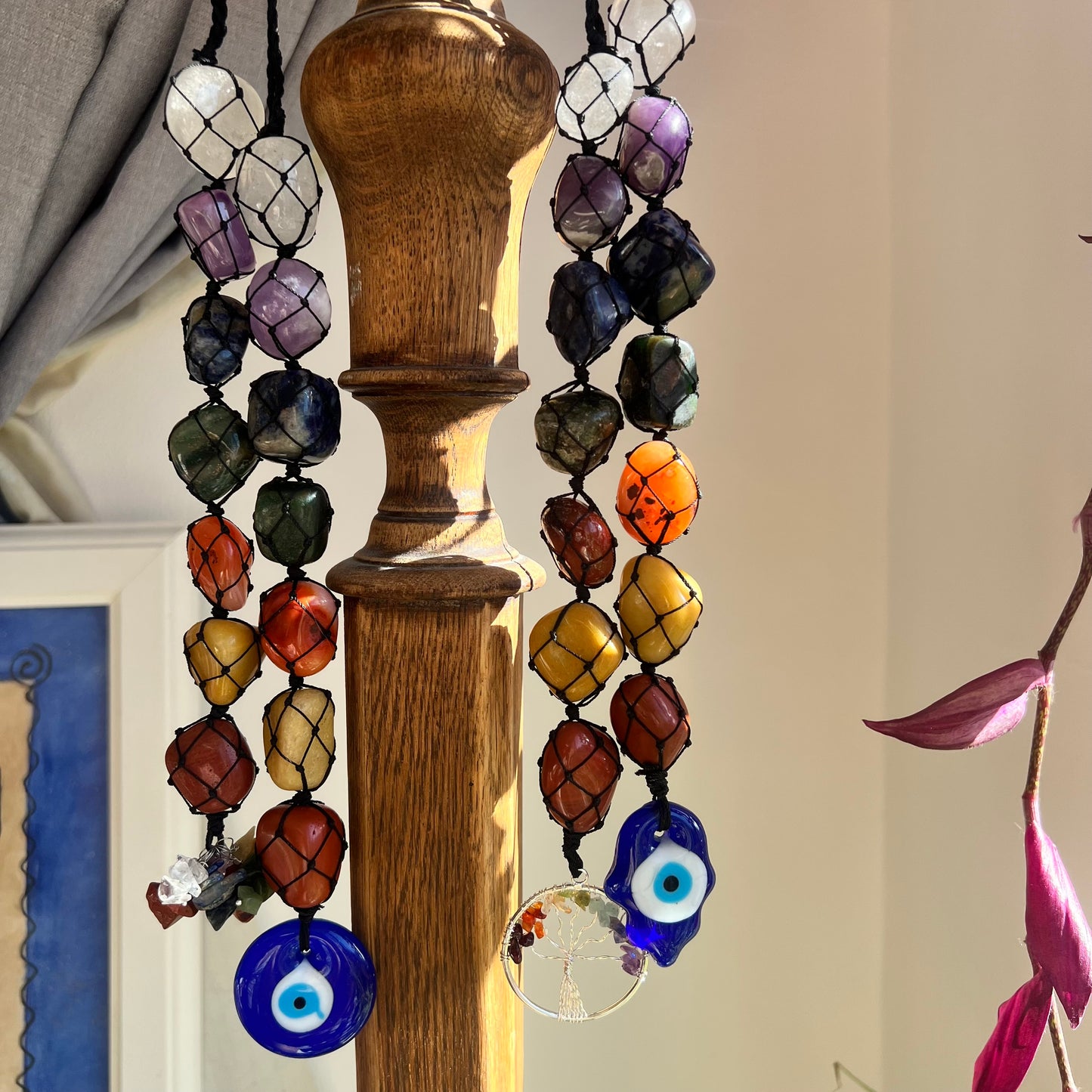 Hanging Chakra Crystal Pendant - Tree of Life