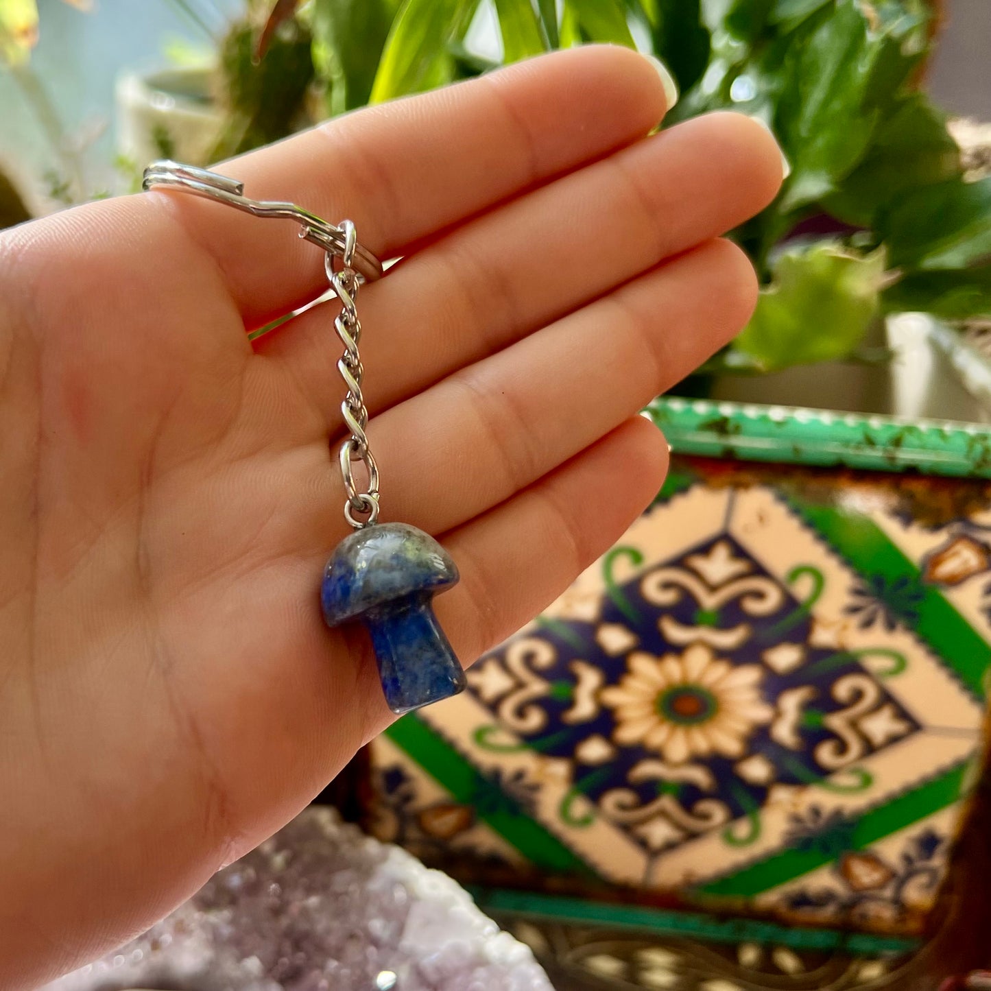 Crystal Mushroom Keyring