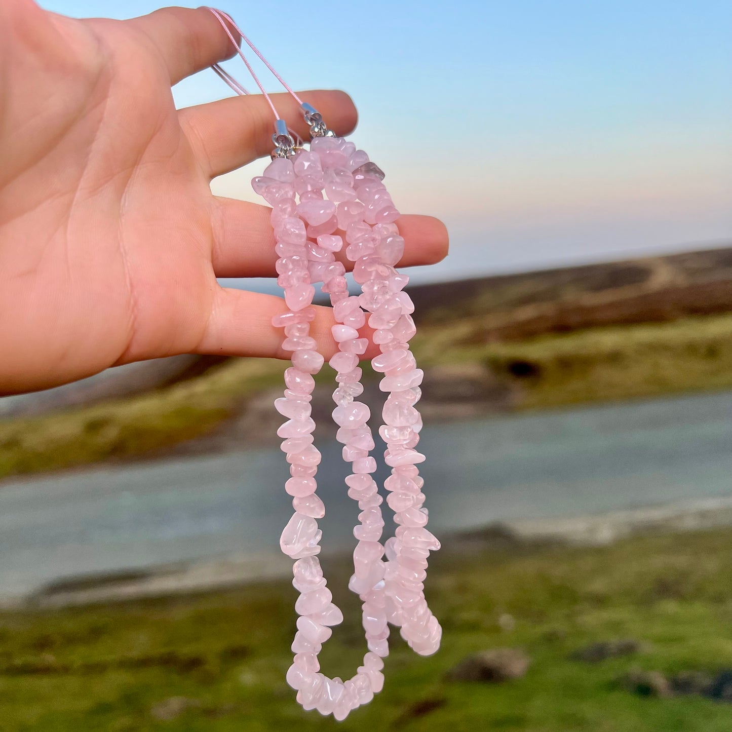 Rose Quartz Crystal Phone Charm