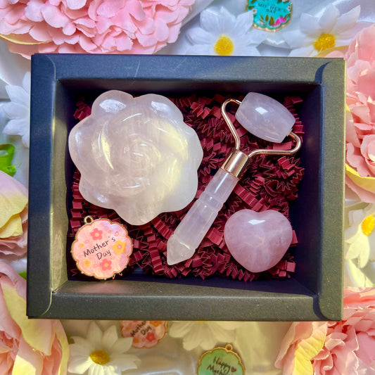 Mothers Day Rose Quartz Crystal Gift Box