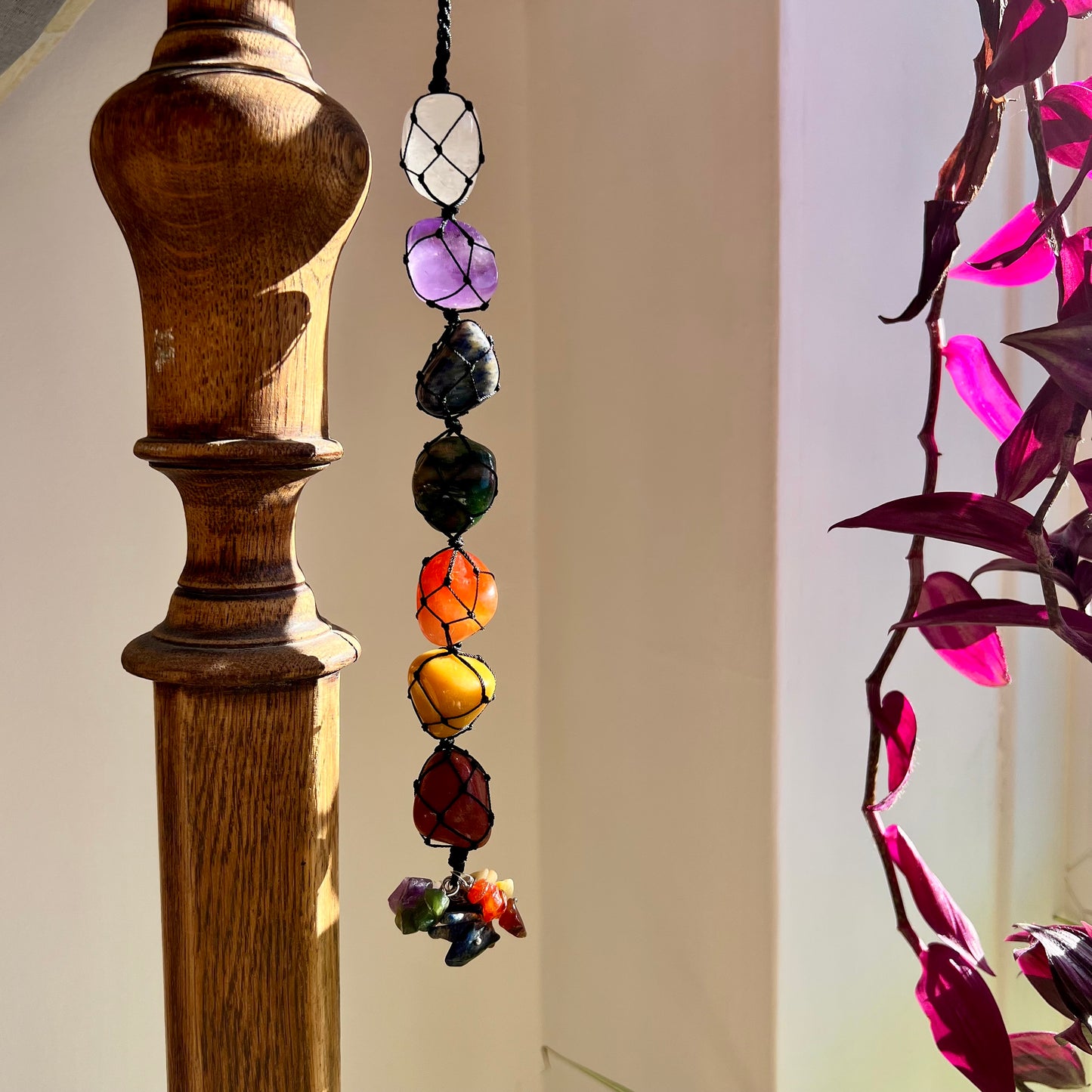 Hanging Chakra Stone Pendant - Seven Chakra