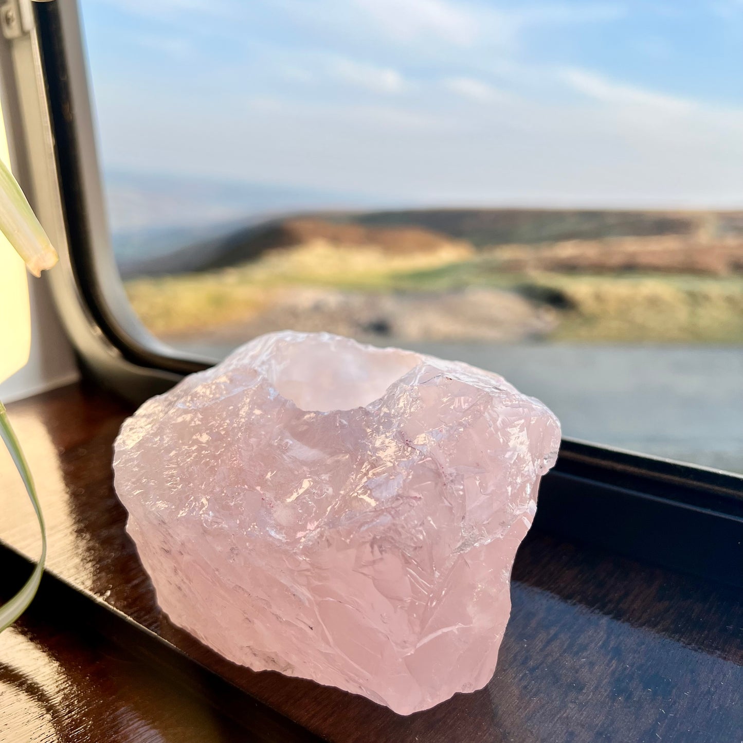 Rose Quartz Tea Light Candle Holder