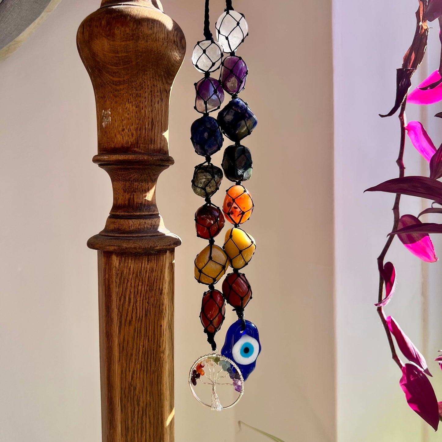 Hanging Chakra Crystal Pendant - Tree of Life