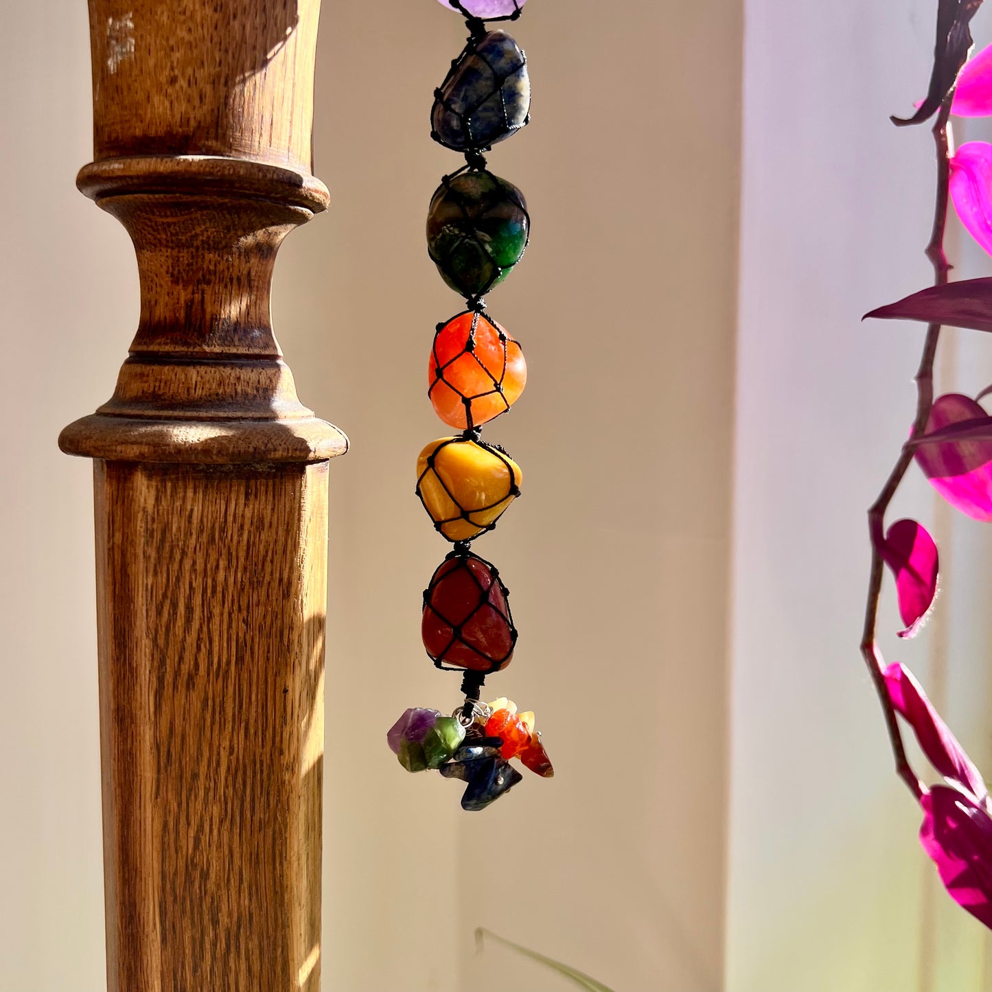 Hanging Chakra Stone Pendant - Seven Chakra