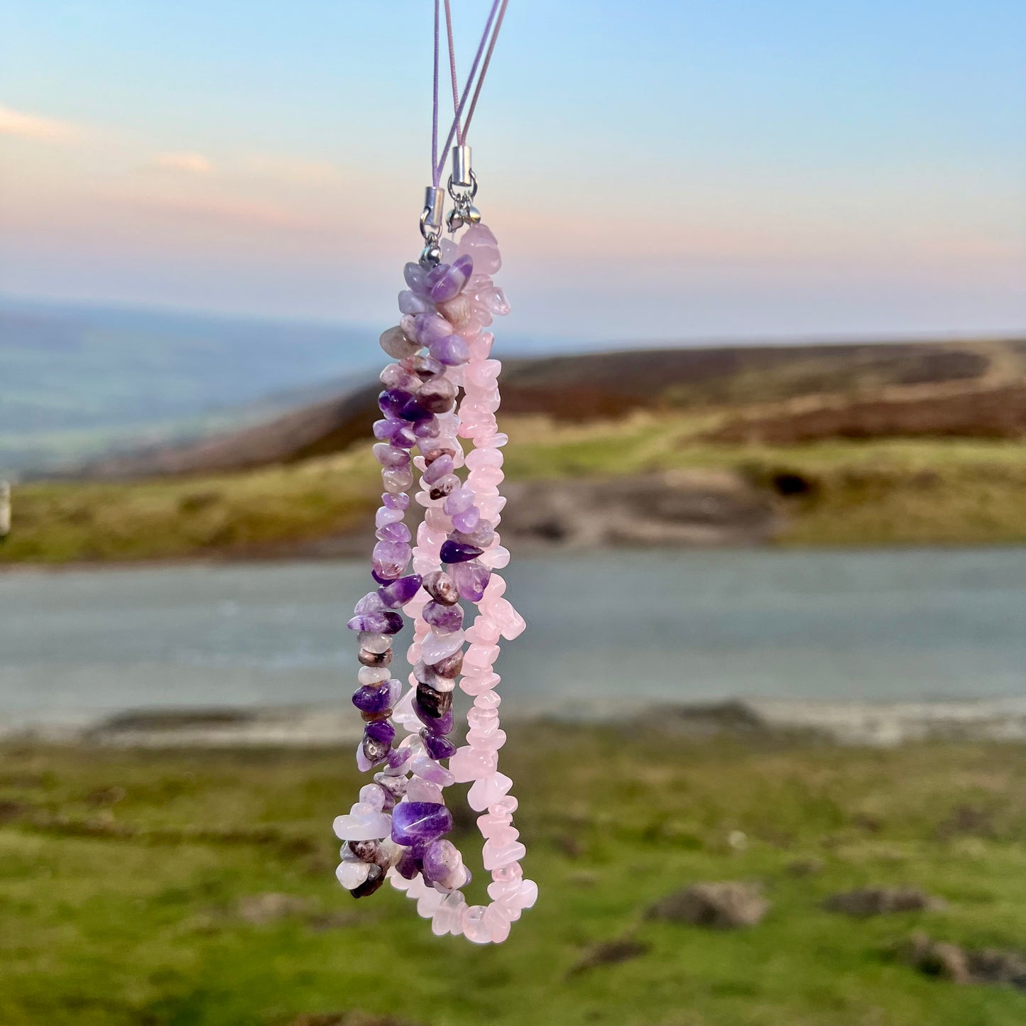Rose Quartz Crystal Phone Charm