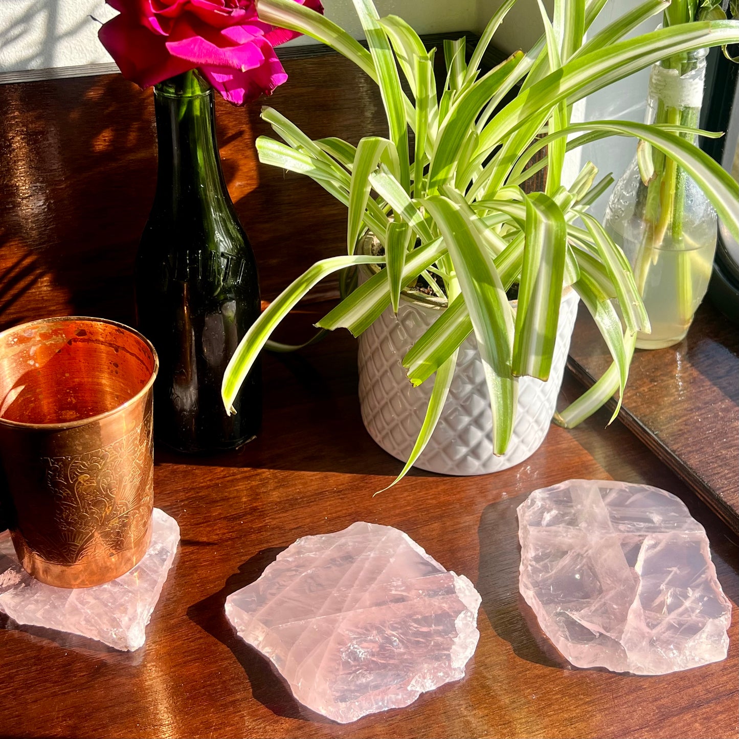 Rose Quartz Slab Coasters