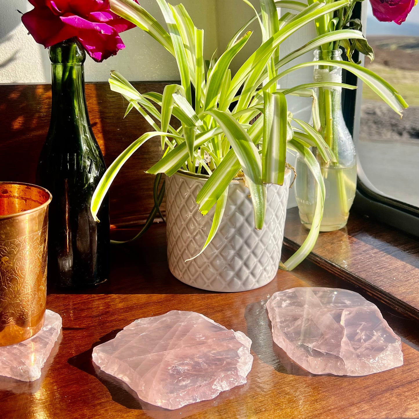 Rose Quartz Slab Coasters