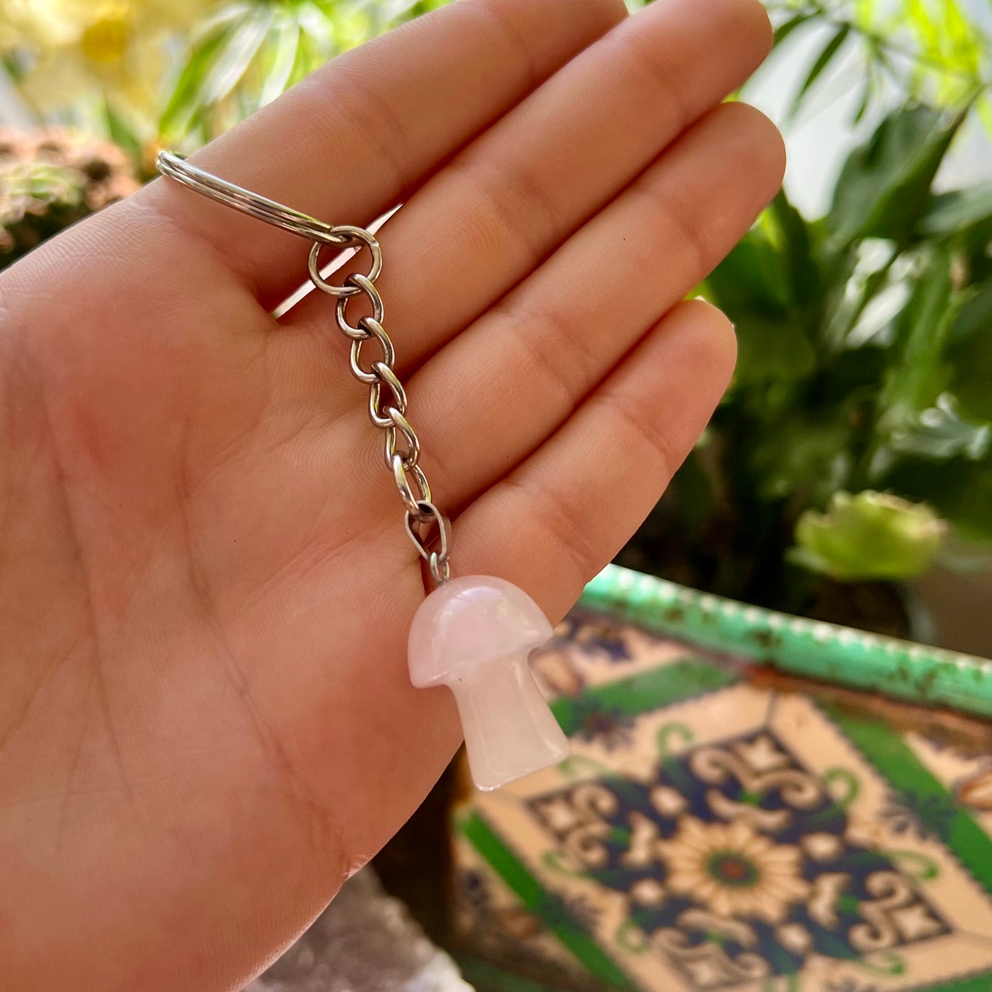 Crystal Mushroom Keyring