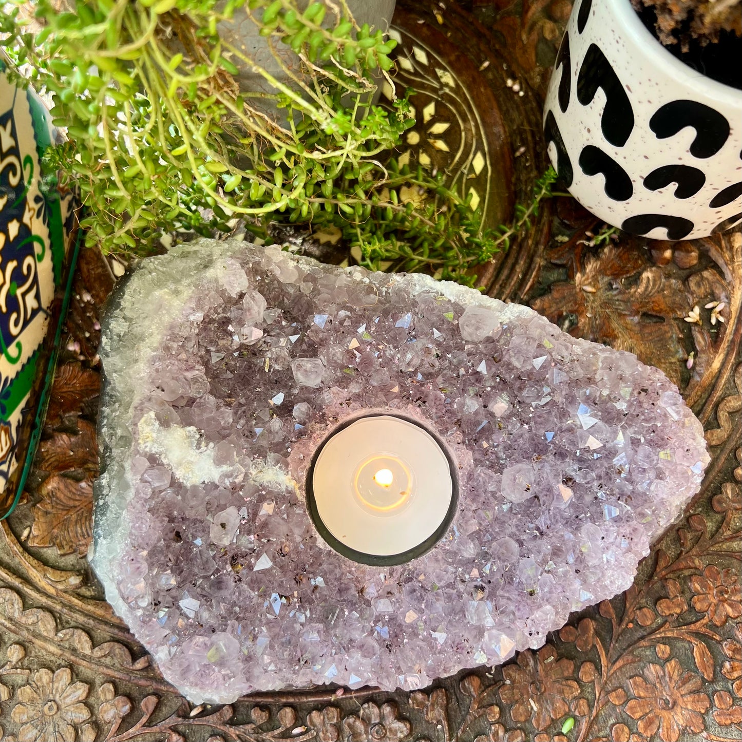 Amethyst Cluster Candle Holder