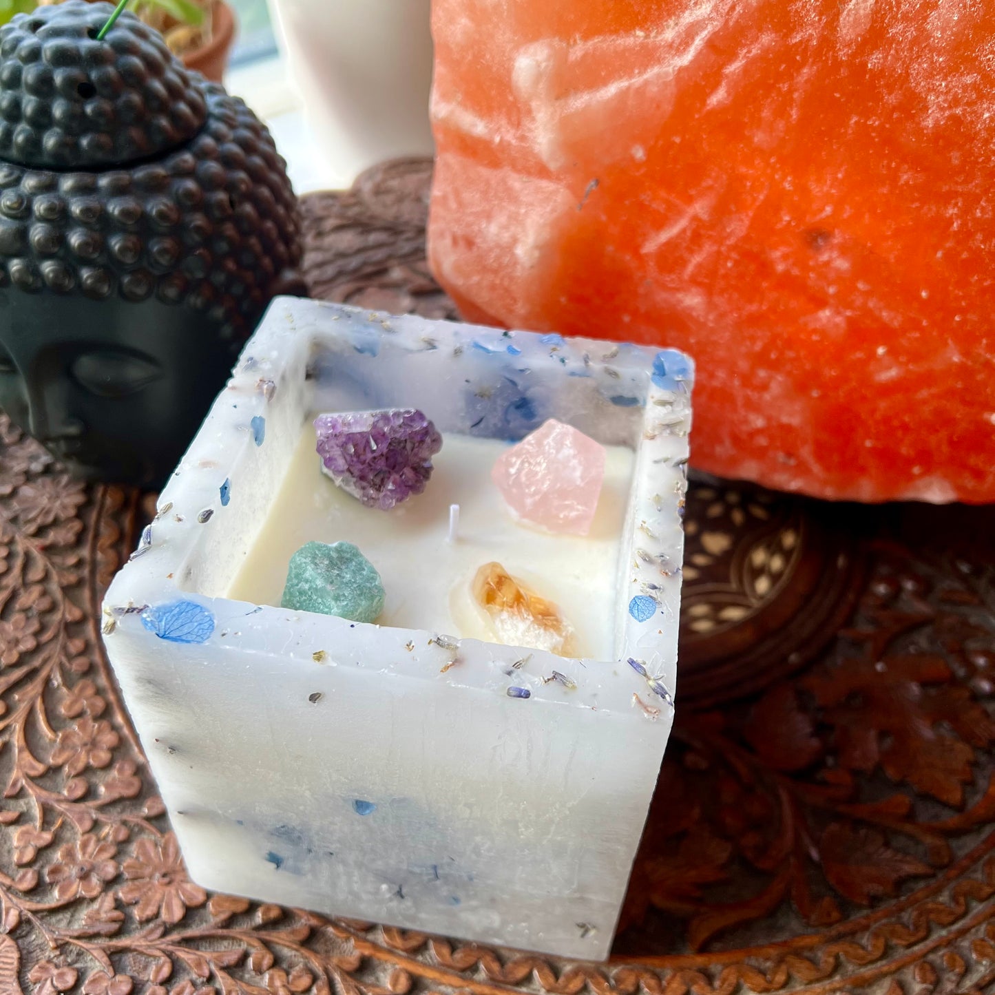 Glowing Flower Crystal Candle