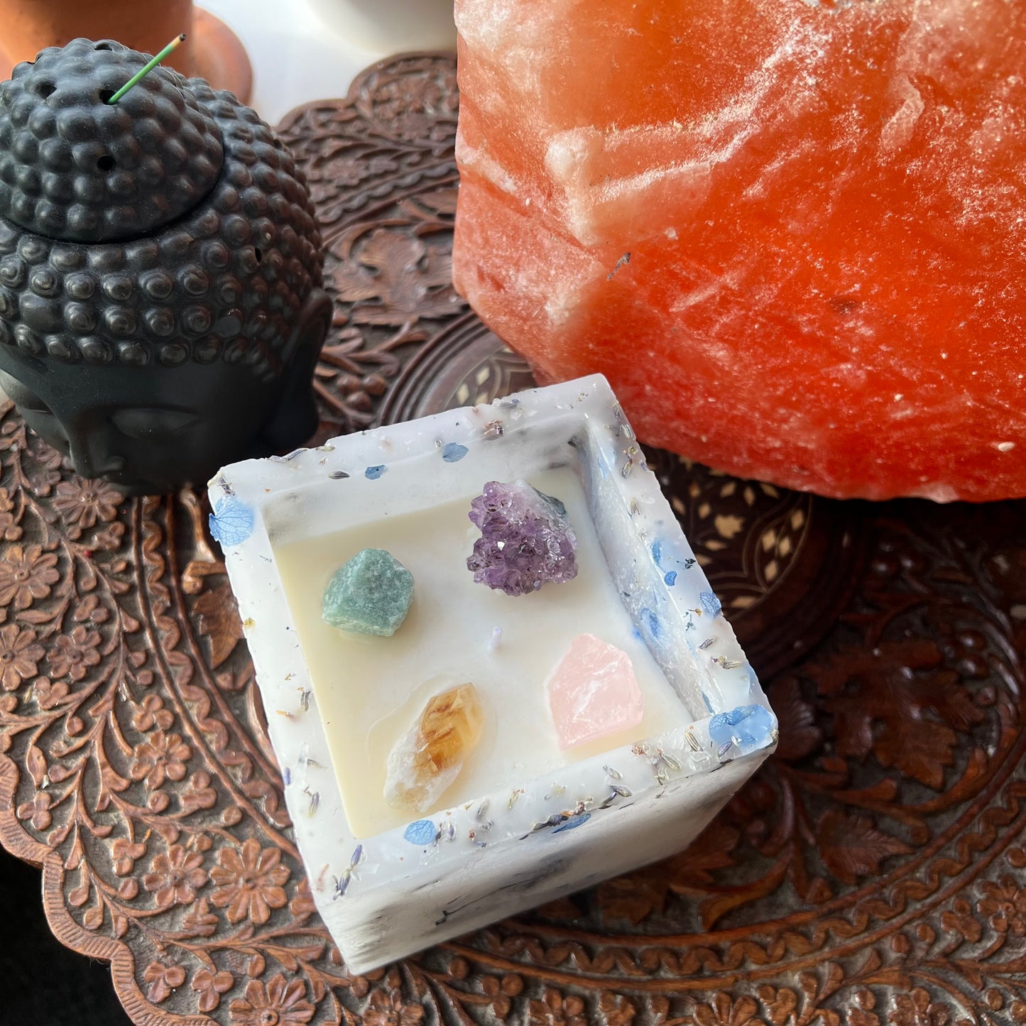Glowing Flower Crystal Candle