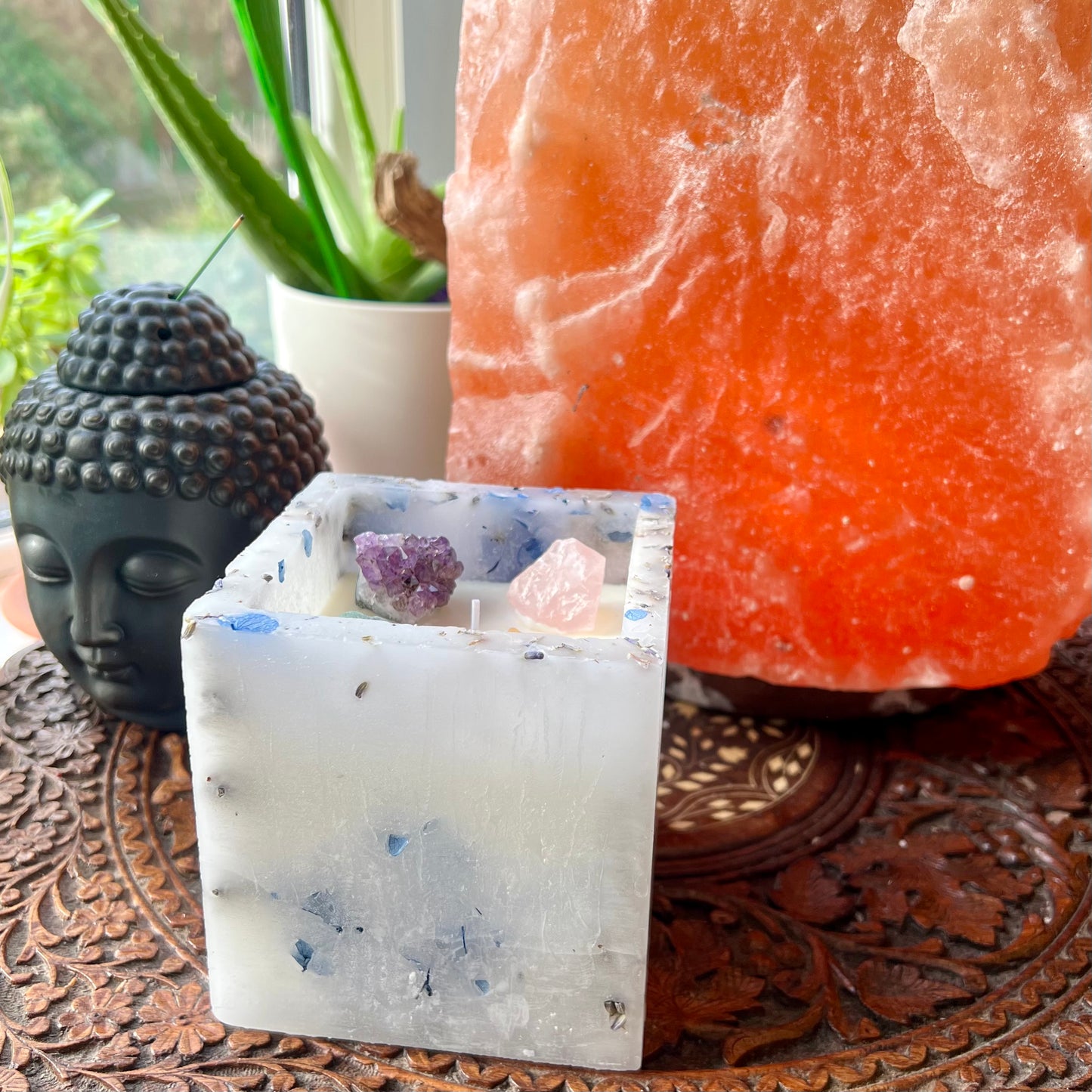 Glowing Flower Crystal Candle