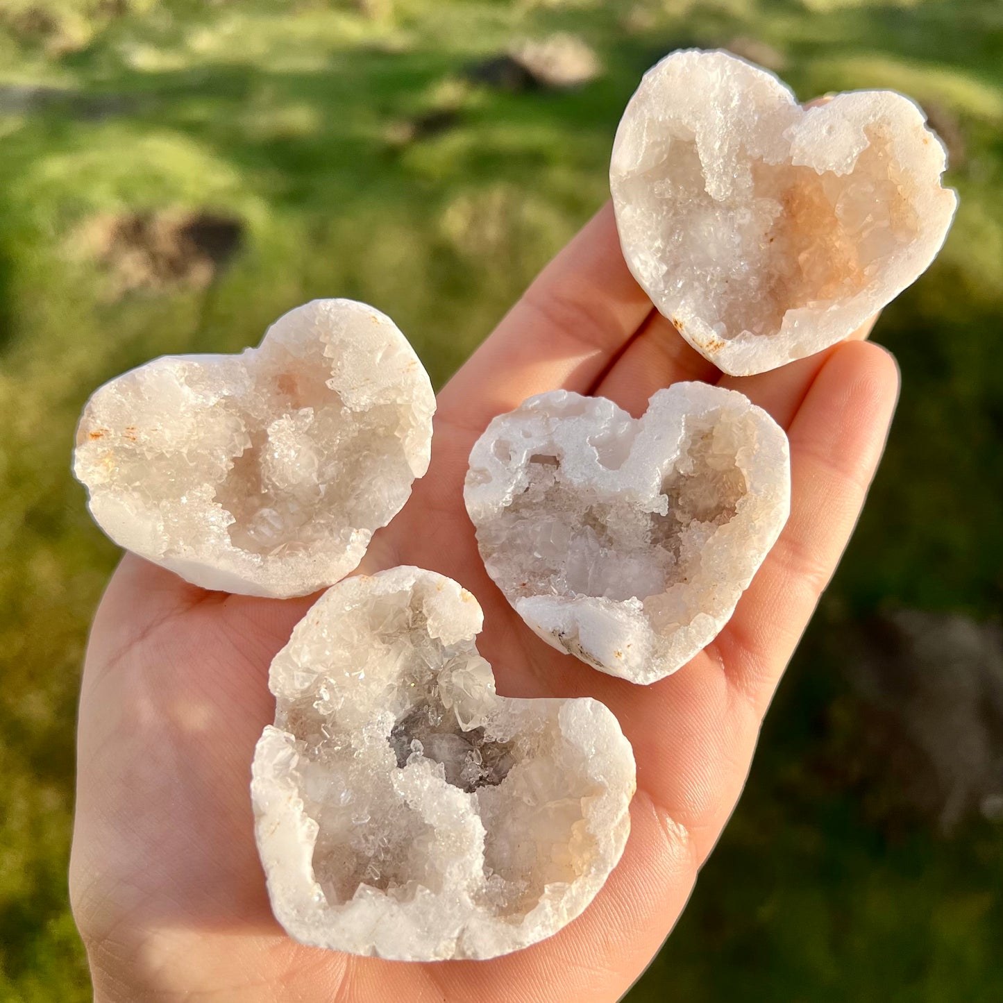 Agate Geode Love Heart Slices
