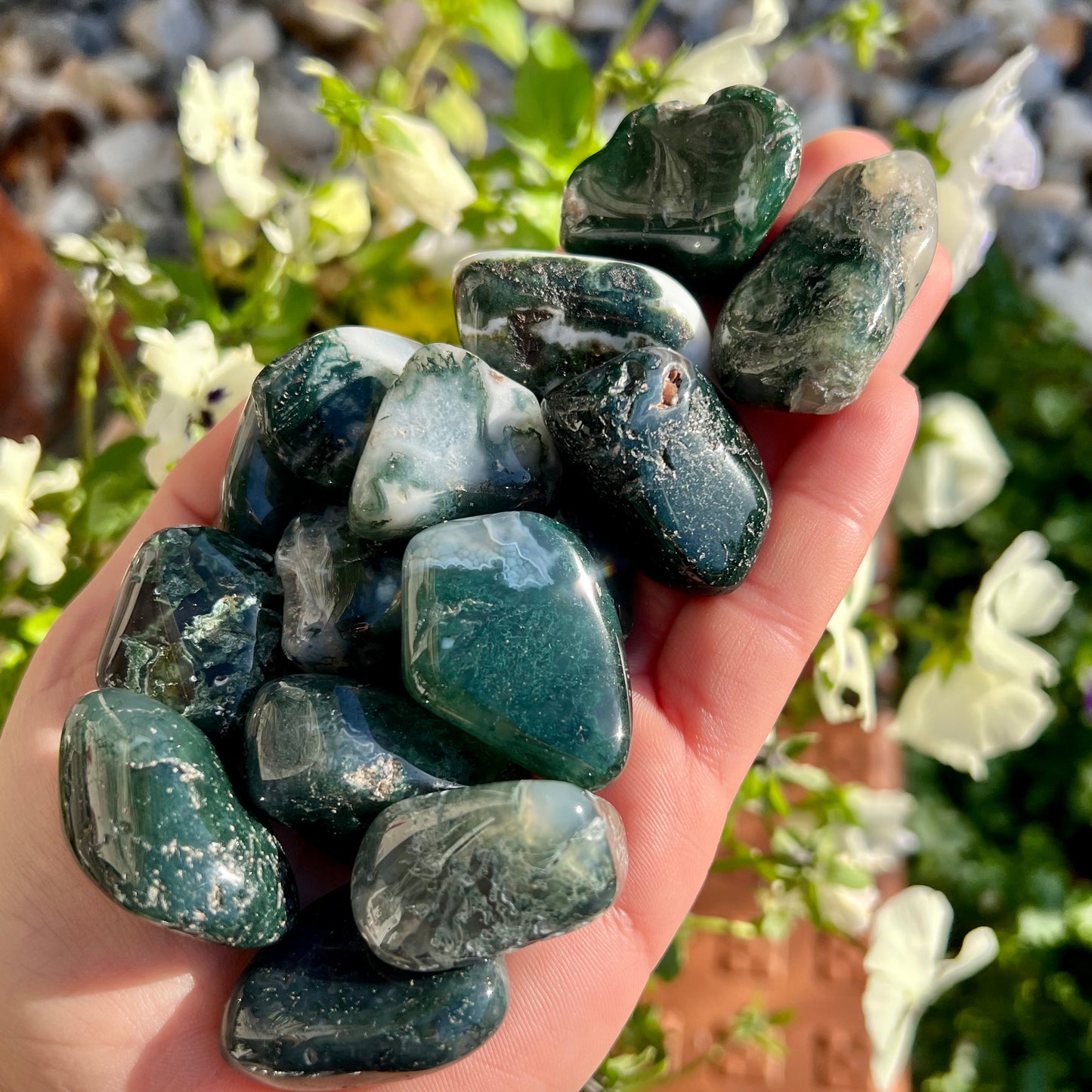 Green Moss Crystal Tumblestone