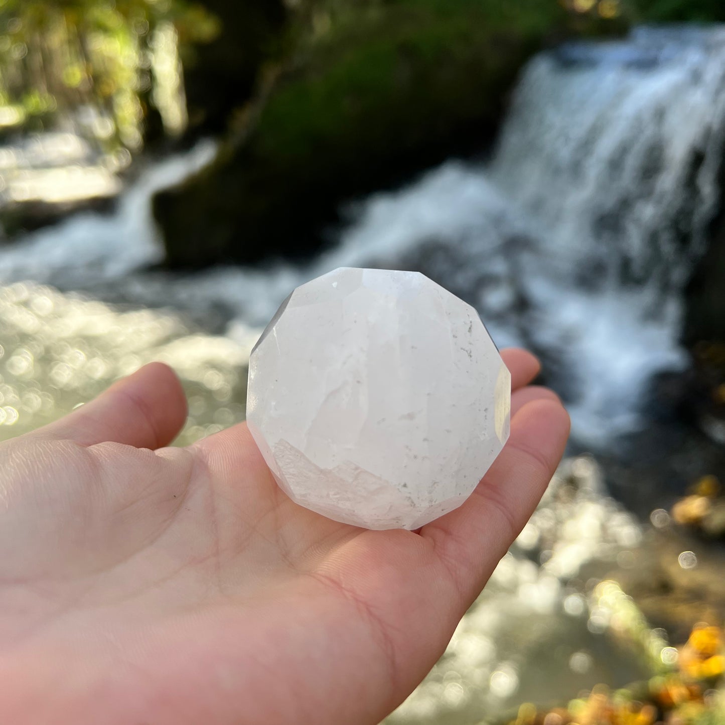 Faceted Clear Quartz Crystal Ball