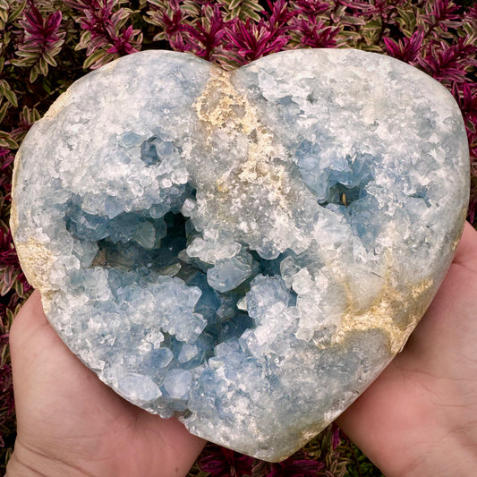 Blue Celestite Crystal Love Heart - 3KG