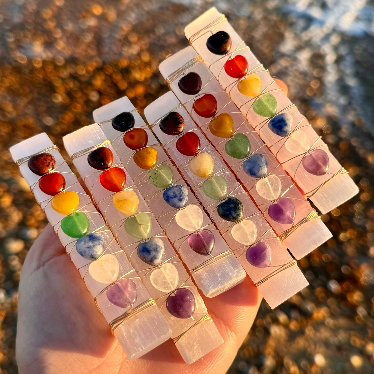Chakra Heart Healing Selenite Wand