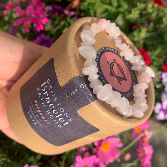 Rose Quartz Crystal Bracelet Bath Bomb