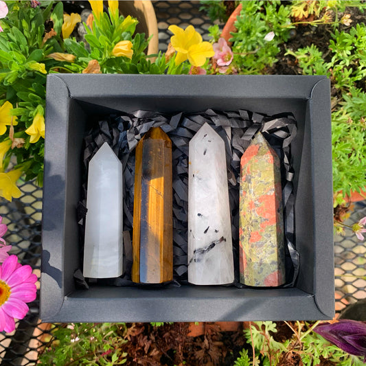 Natural Crystal Point Gift Box