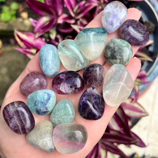 Rainbow Fluorite Crystal Tumblestone