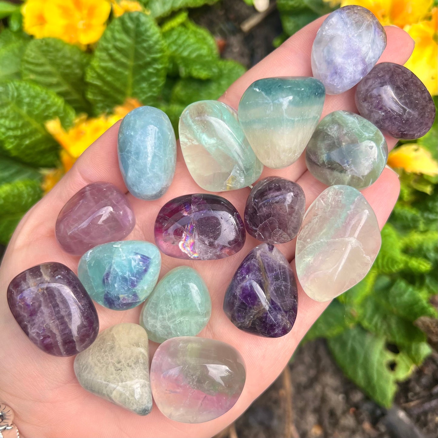 Rainbow Fluorite Crystal Tumblestone