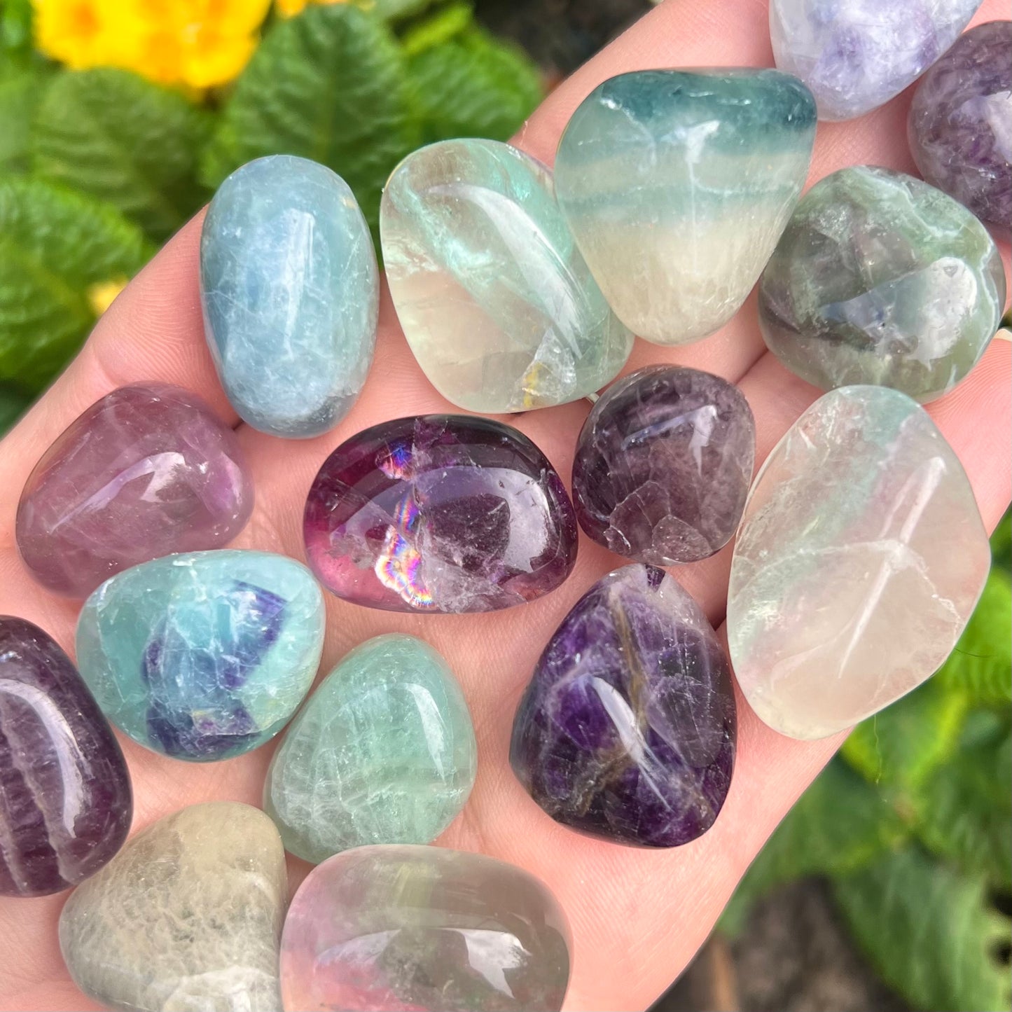 Rainbow Fluorite Crystal Tumblestone