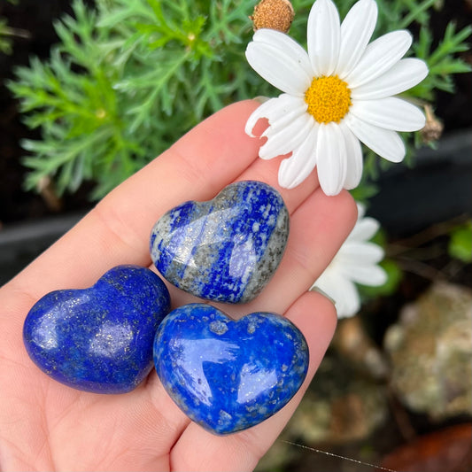 Lapis Lazuli Crystal Love Hearts