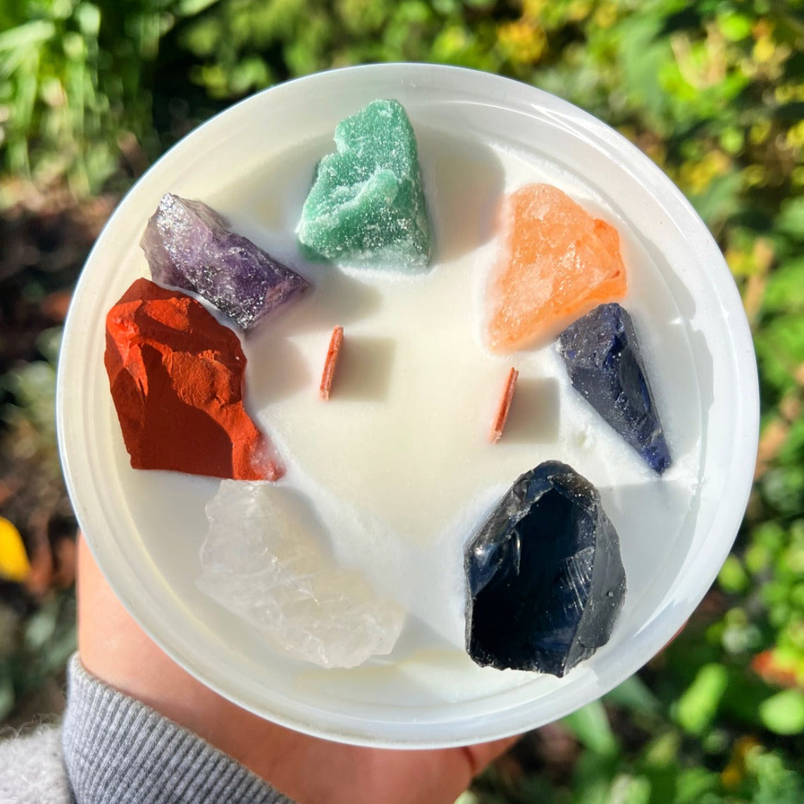 7 Chakra Crystal Candle