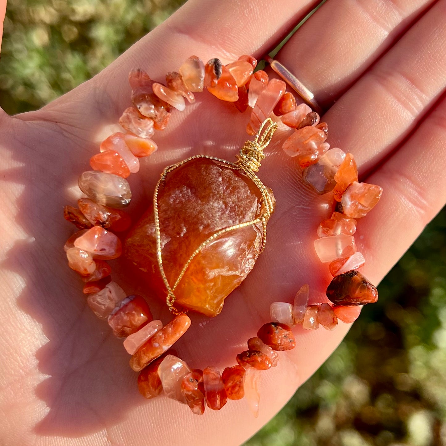 Carnelian Crystal Jewellery Set