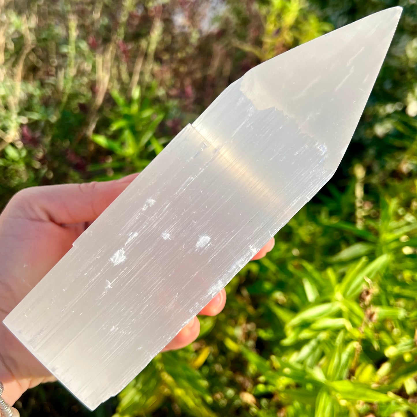 Large Selenite Obelisk Point Tower