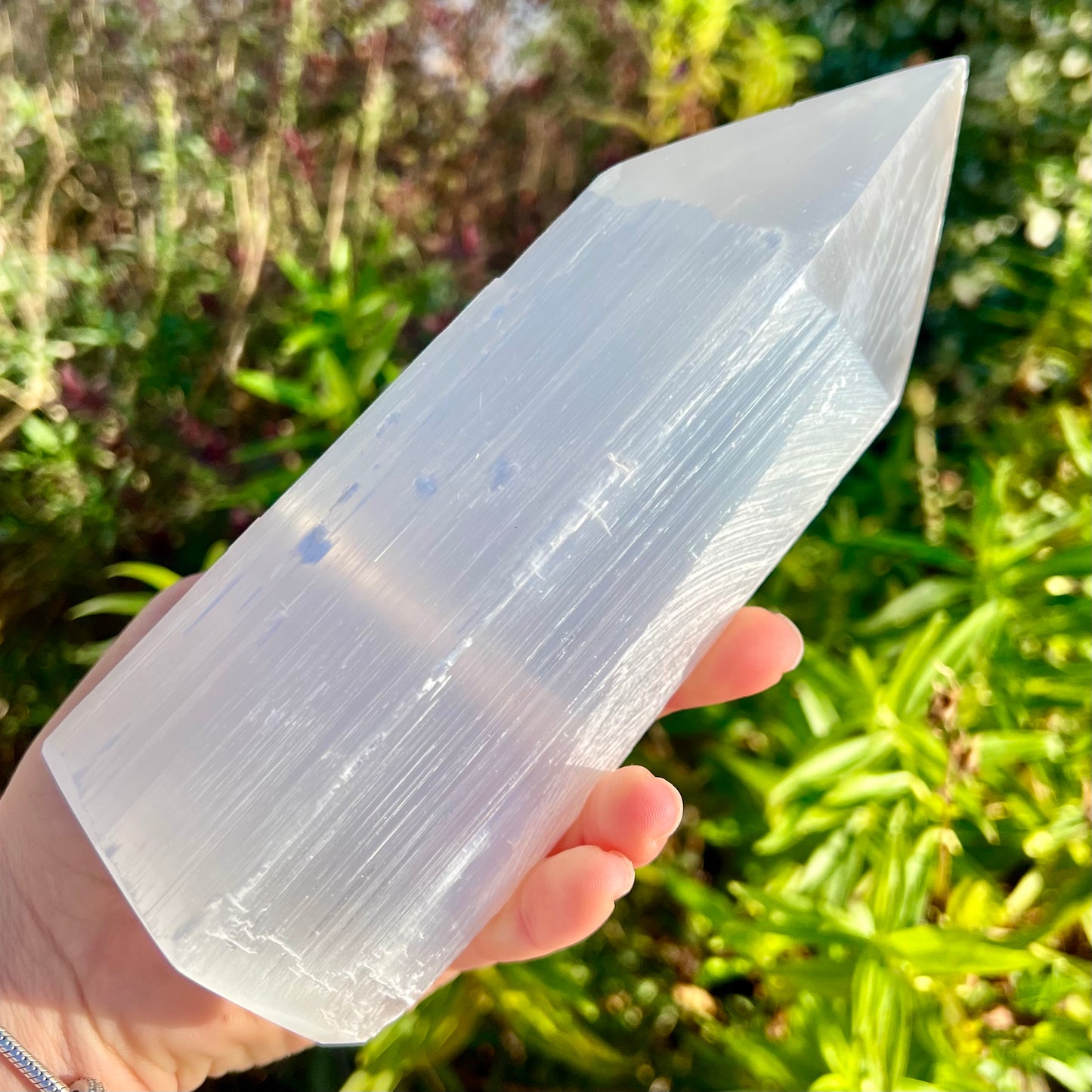 Large Selenite Obelisk Point Tower