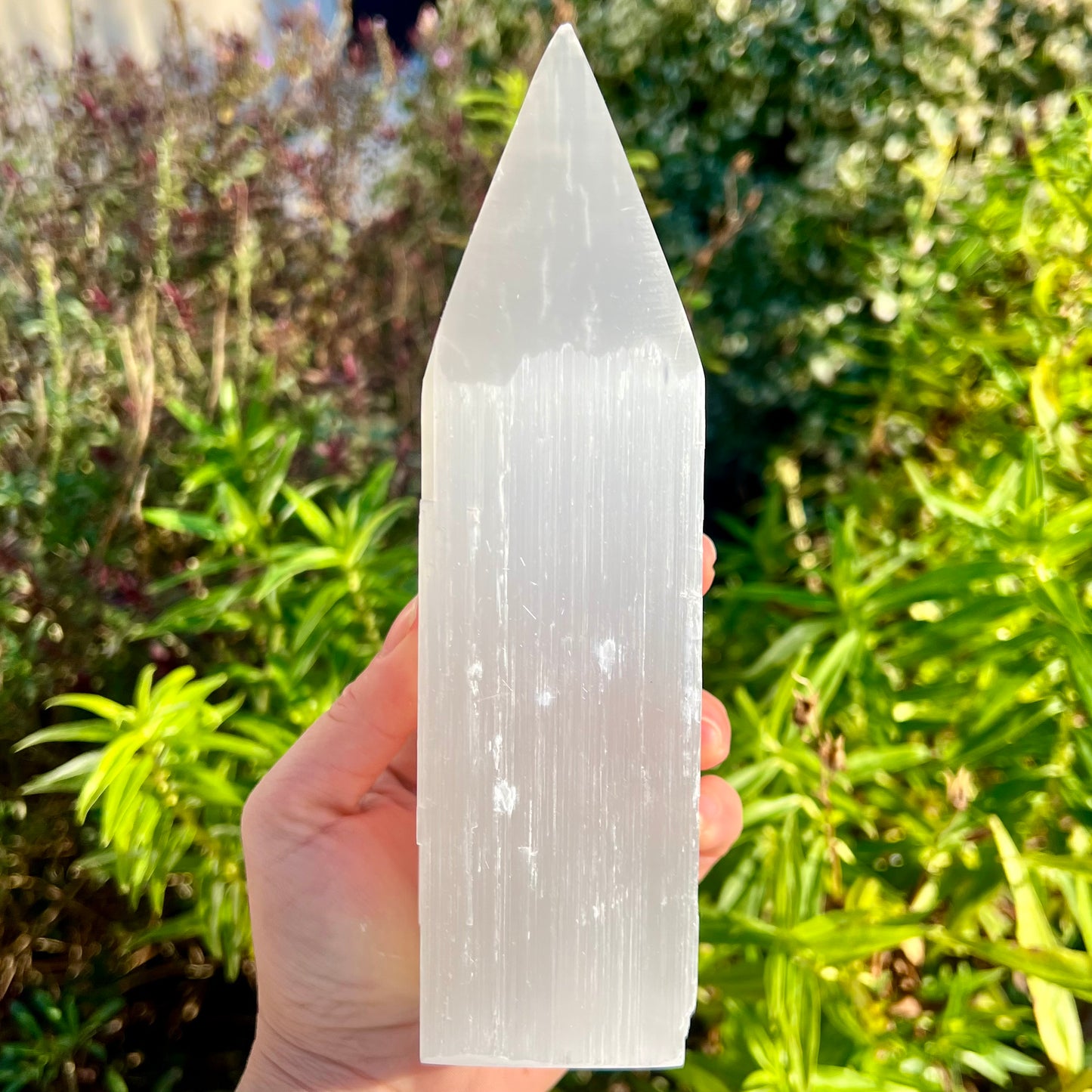 Large Selenite Obelisk Point Tower