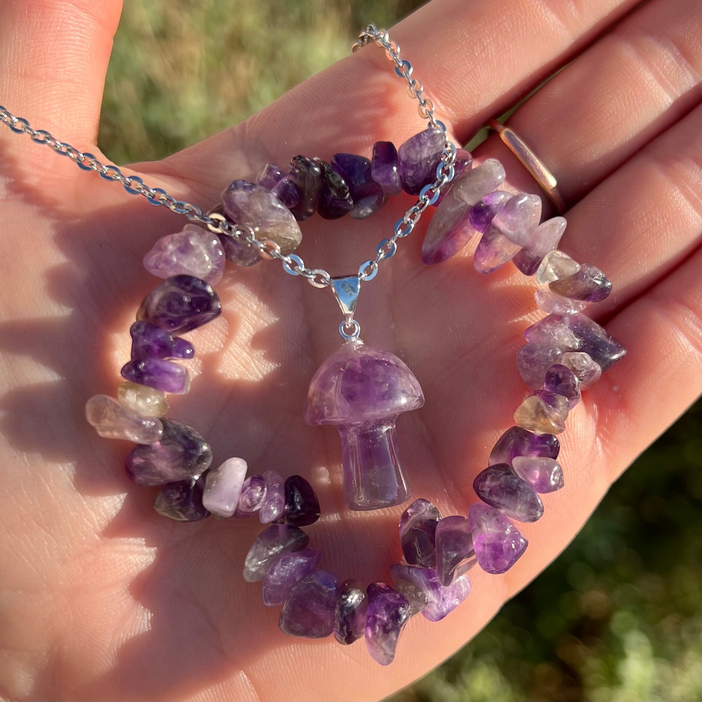 Amethyst Crystal Jewellery Set