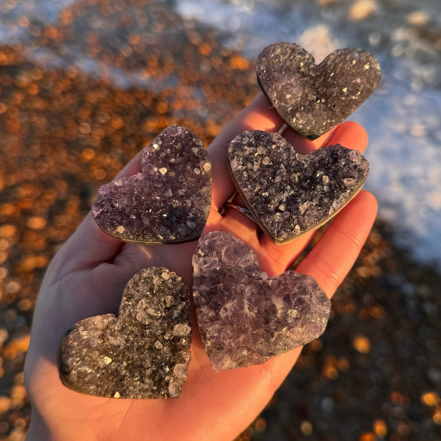 Amethyst Heart Clusters