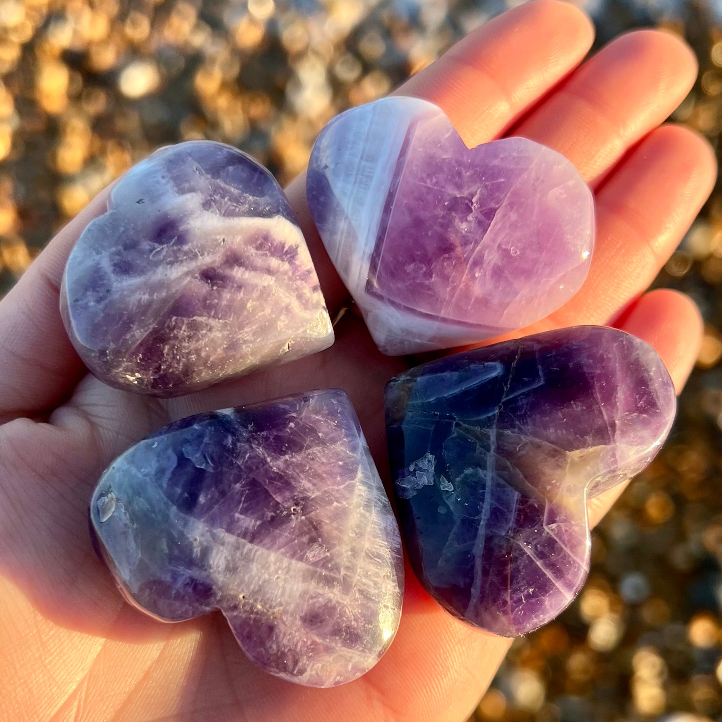 Dream Amethyst Heart Palm Stone