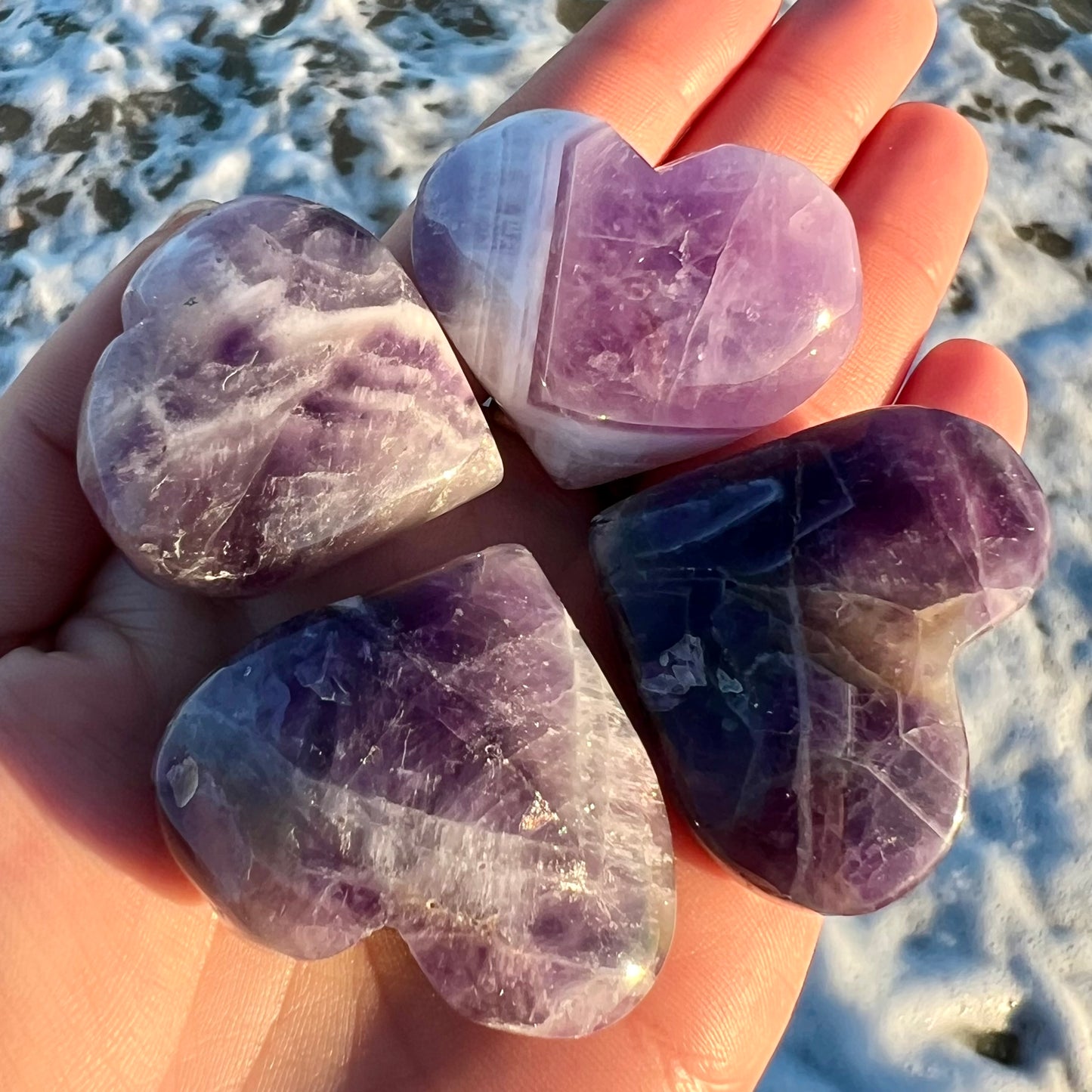 Dream Amethyst Heart Palm Stone