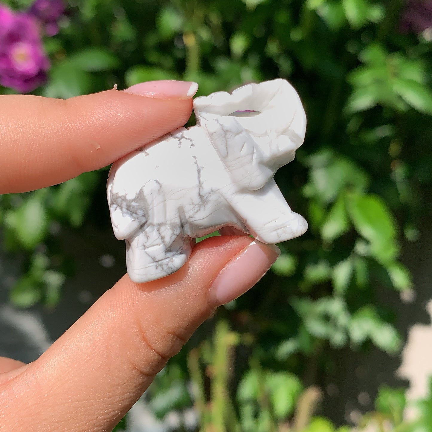 White Howlite Elephant