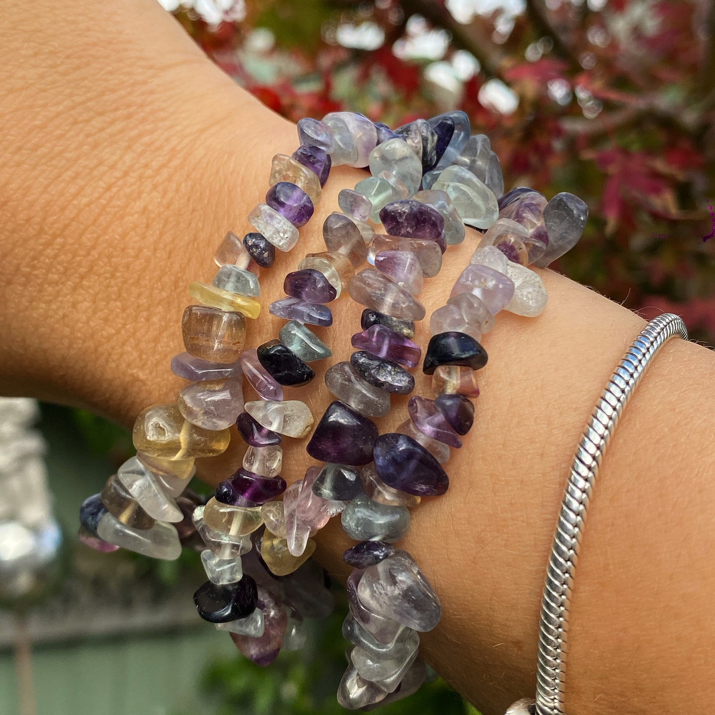 Rainbow Fluorite Crystal Bracelet